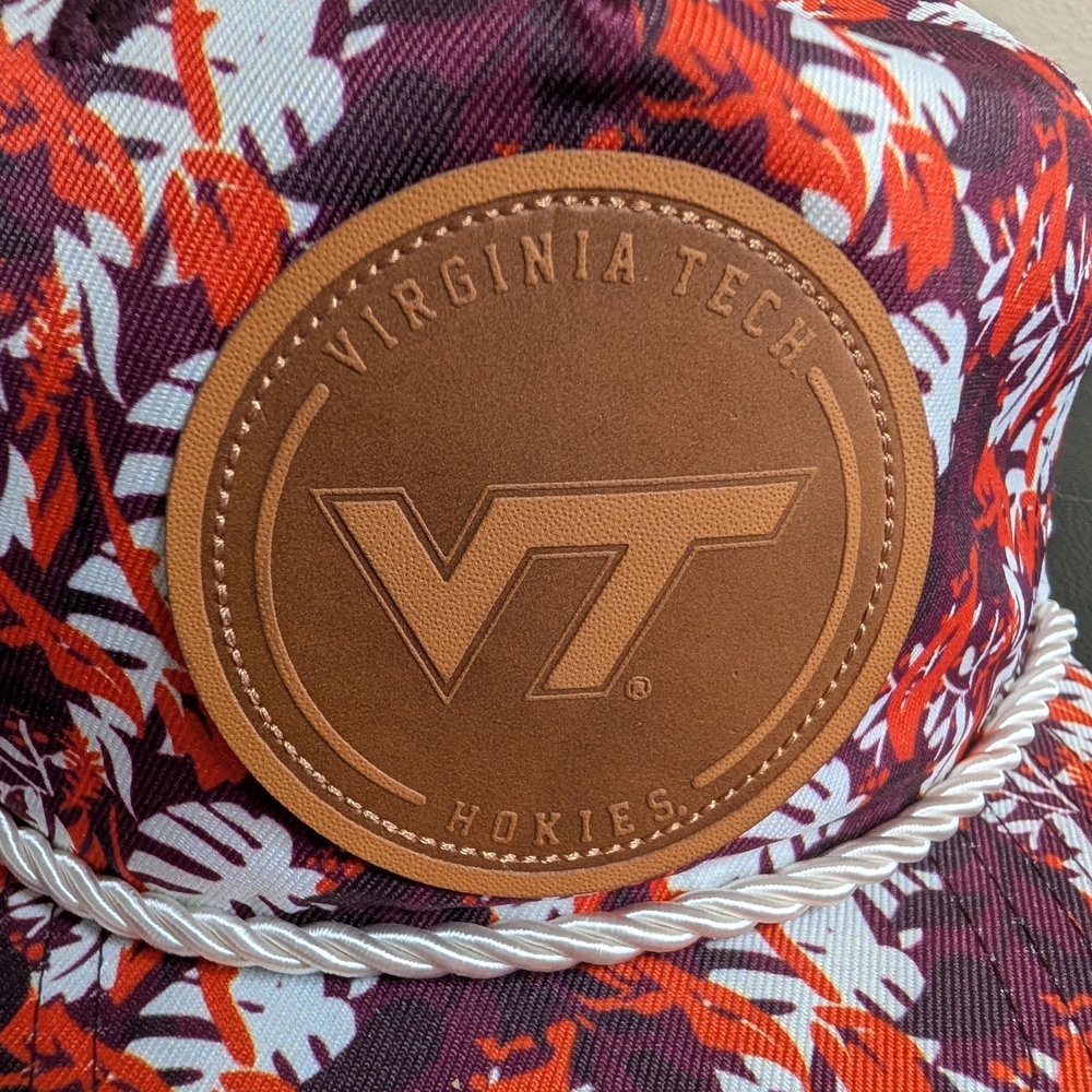 Virginia Tech Hokies Snapback Hat Zephyr‎ Floral Tropical Print VT Logo Cap - Picture 2 of 8